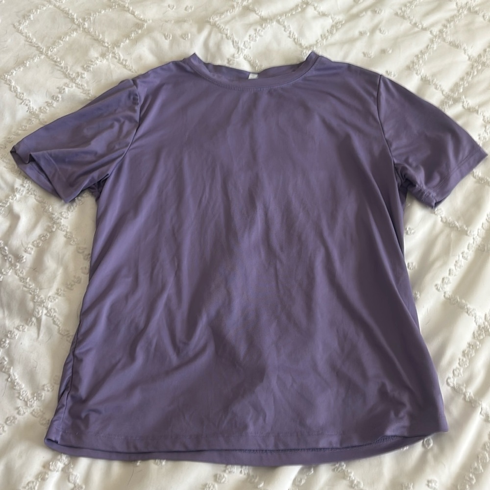 Fabletics purple medium short sleeve workout shirt